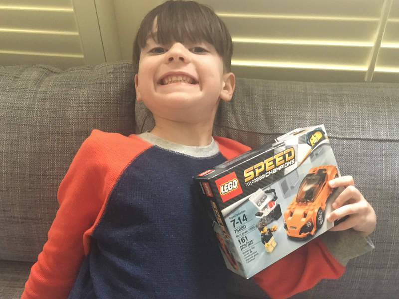 This kid likes modern Lego automotive tie-ins.